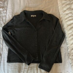 Women's Gray Button-Up Cardigan